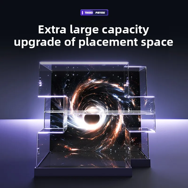 Blind Box Storage Box POP MART Display Rack Figure Box Display Cabinet Multifunctional Dust-proof Doll Storage Box with Light