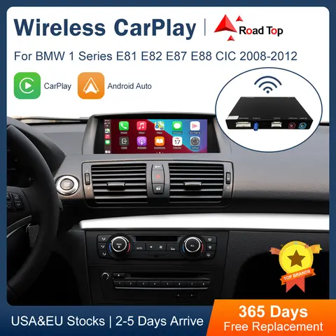 Road Top trådlös CarPlay Android Auto för BMW 1-serien E81 E82 E87 E88 2008-2012, med Mirror Link Airplay-funktioner 6 best sales BMW 120d E87 - №6