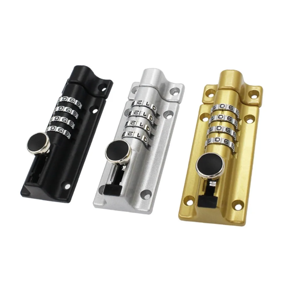 

New Zinc Alloy Combination Locking Bolt Solid Thicken 4 Digit Combi Bolt Hardware Security Slide Latch Lock Door