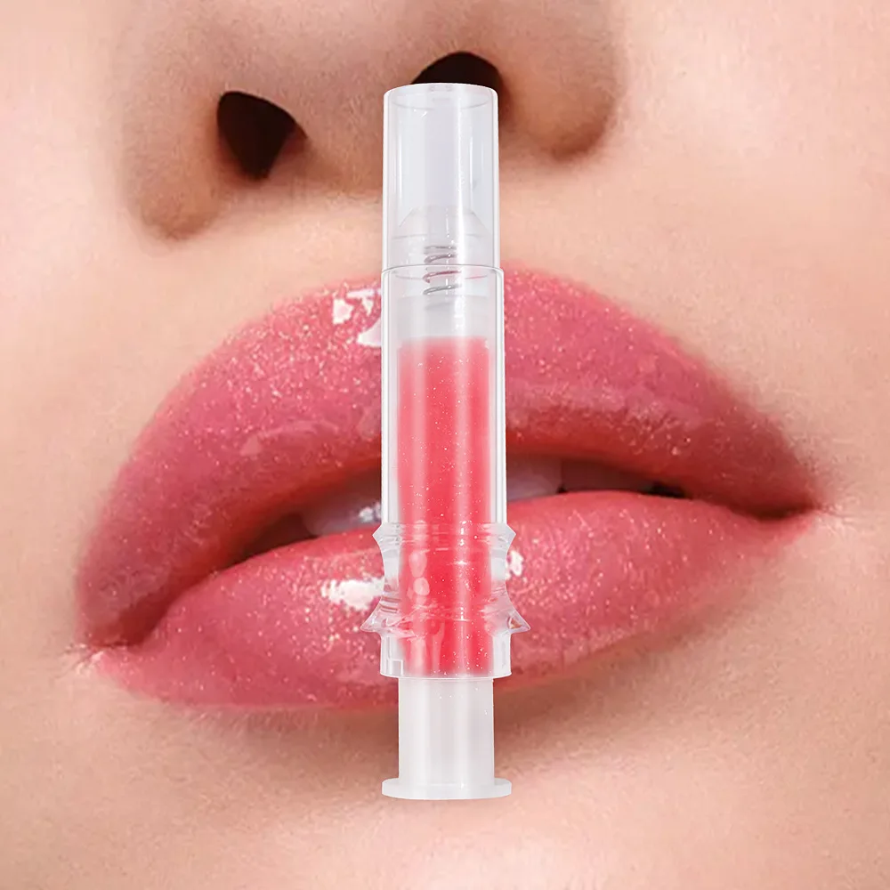 Bálsamo labial de recipiente exclusivo, maquiagem labial, hidratante, cosméticos de brilho labial de marca própria Claro