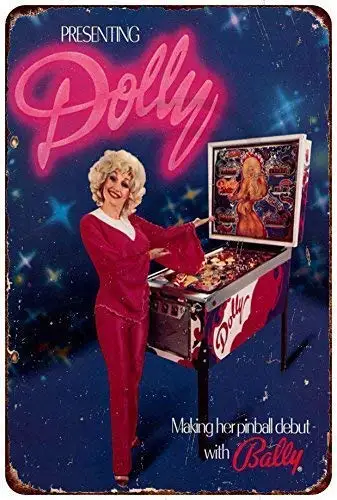 Kexle Tin Sign Dolly Bally Pinball Vintage Ad Reproduction Metal Sign 8 x 12