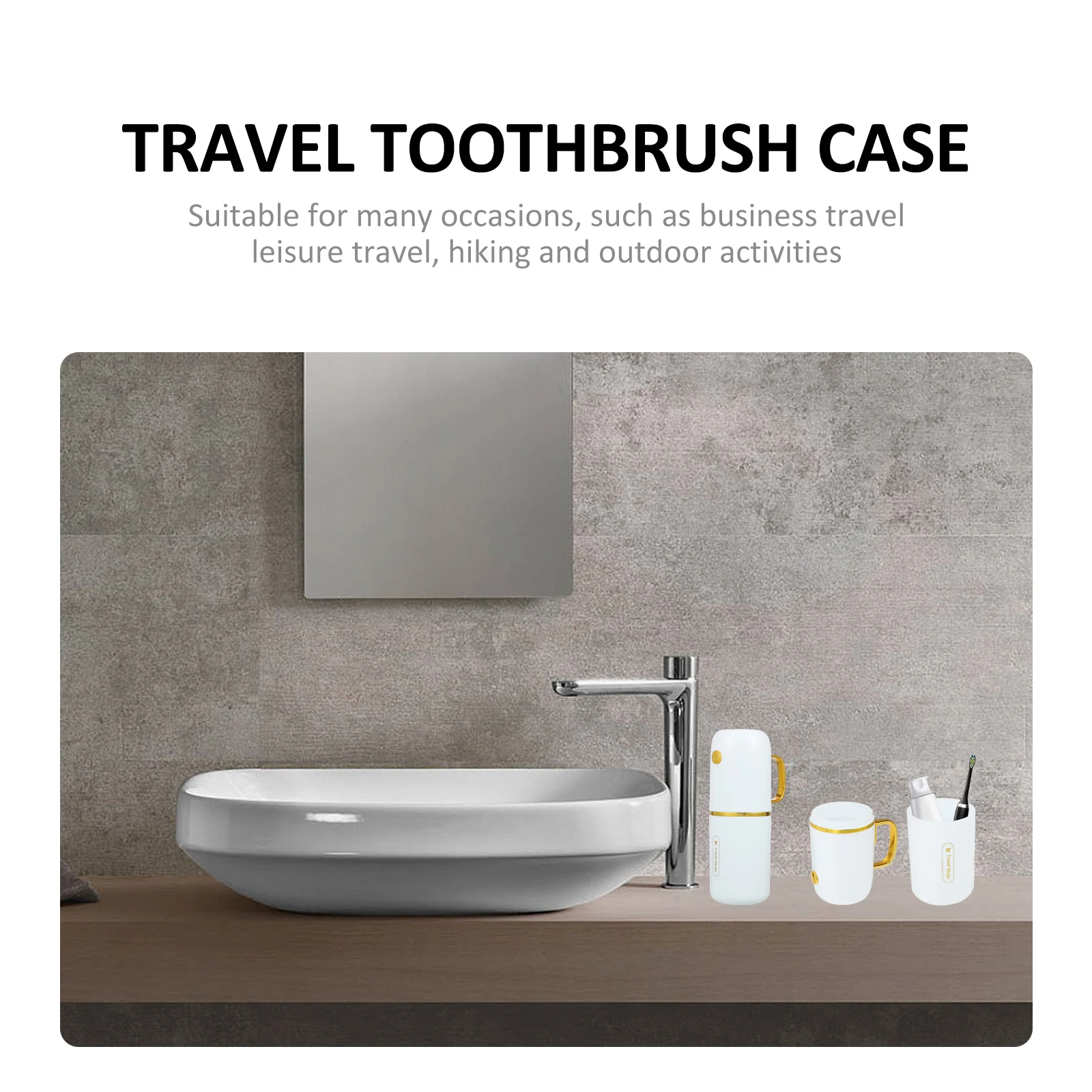 

Travel Case For Business Sturdy Portable Storage Holder Household Toothbrush Cup Durable Plastic Toothbrush Box Smooth Design
