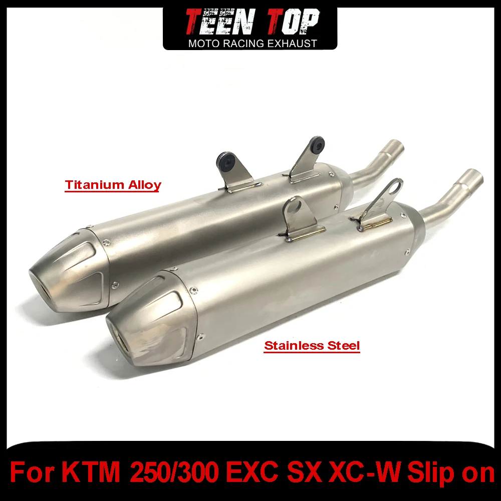 For KTM 250 XC-W/EXC 300XC-W/EXC Exhaust Mid Pipe Titanium Alloy Connect Tube Slip On Offroad Bike 2 Stroke Exhaust Muffler