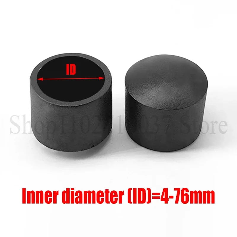 

1-8PCS Black Rubber Round End Caps Furniture Feet Pad Steel Pipe End Cover Table Chair Leg Protective Cover Leg Pad 4-76mm