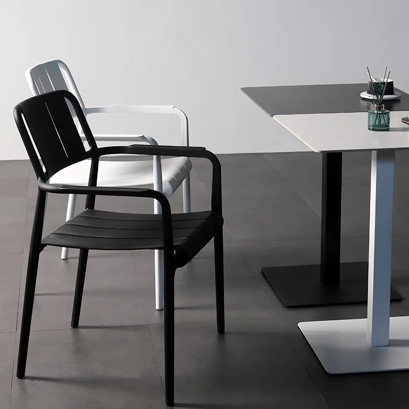 Outdoor Waterproof Sun-proof Plastic Dining Chairs - Simple Garden, Terrace, Balcony Furniture for Villa Gardens and Open Spaces - Image 2