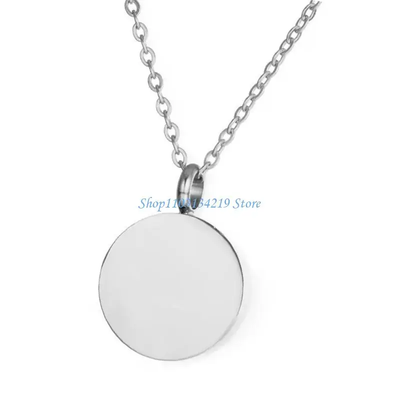 N5KC أزياء أليف رماد حاملي تذكارات مستديرة قلادة قلادة الفولاذ المقاوم للصدأ المجوهرات #3