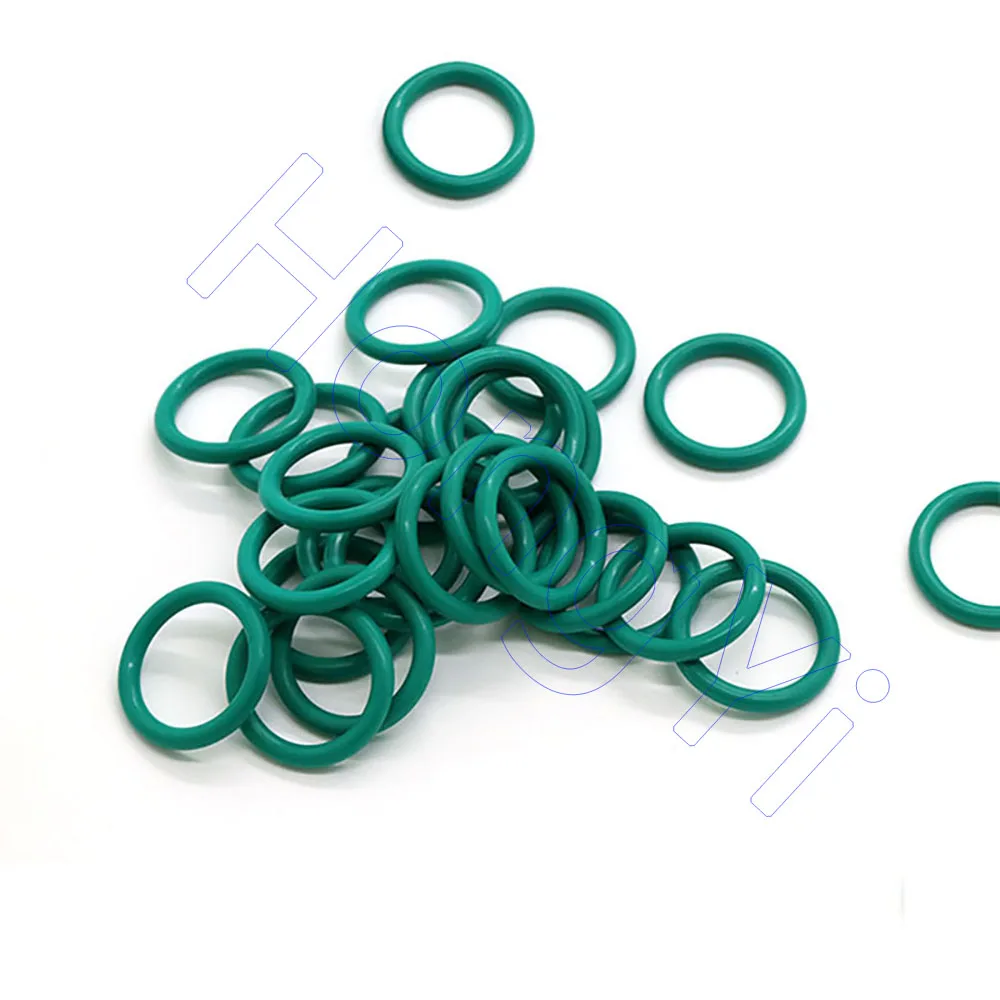 CS 1 1.5 2mm FKM Fluorine Rubber O-Ring Gasket Green Sealing Washer OD 4mm - 100mm Oil and Corrosion Resistant