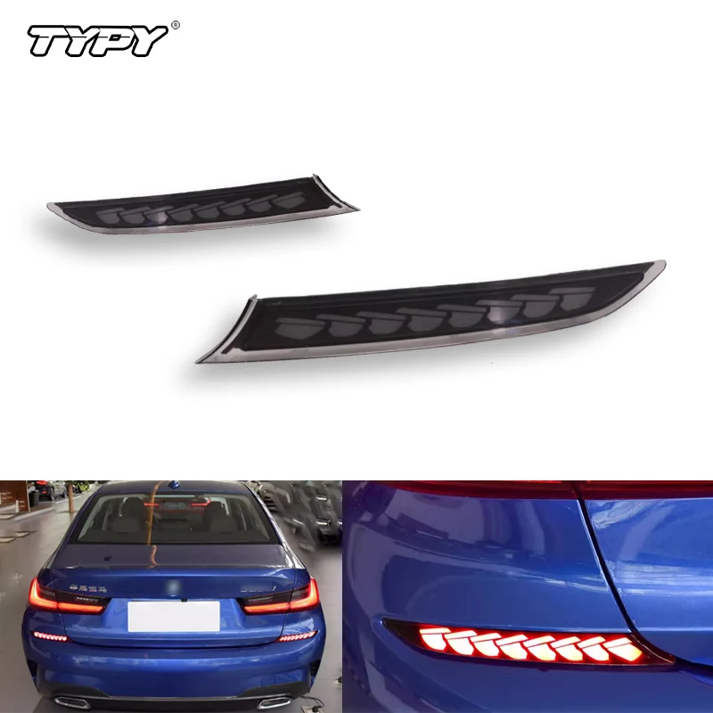 

TYPY 2PCS For BMW 3 Series G20 G28 330i 340i Auto LED Bumper Light Rear Fog Lamp Brake Light Dynamic Turn Signal Reflector