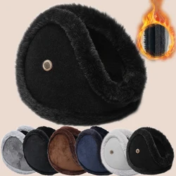 Quente engrossar veludo earmuff com receptor inverno ao ar livre ciclismo velo pele de coelho das mulheres dos homens capa protetor de orelha de pelúcia muffs