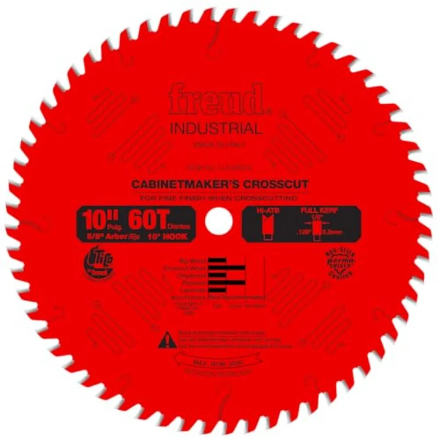 

Cabinetmaker's Crosscut Saw Blade with TiCo Hi-Density Carbide Crosscutting Blend for Maximum Performance - 10" Diameter 60 Tee