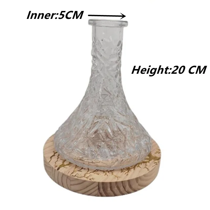 Height:20cm Hookah Glass Base Bottle Shisha Sheesha Narguile Inner Dia:5CM