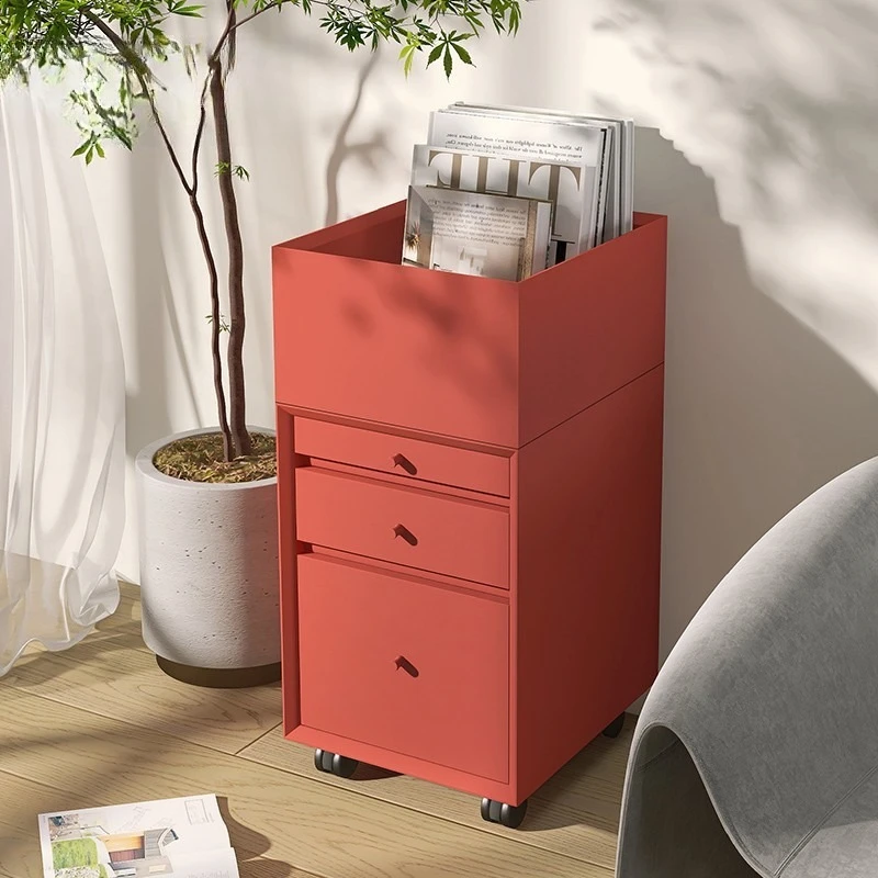Italian minimalist wheeled side cabinet storage box drawer office supplies sorting desk rack