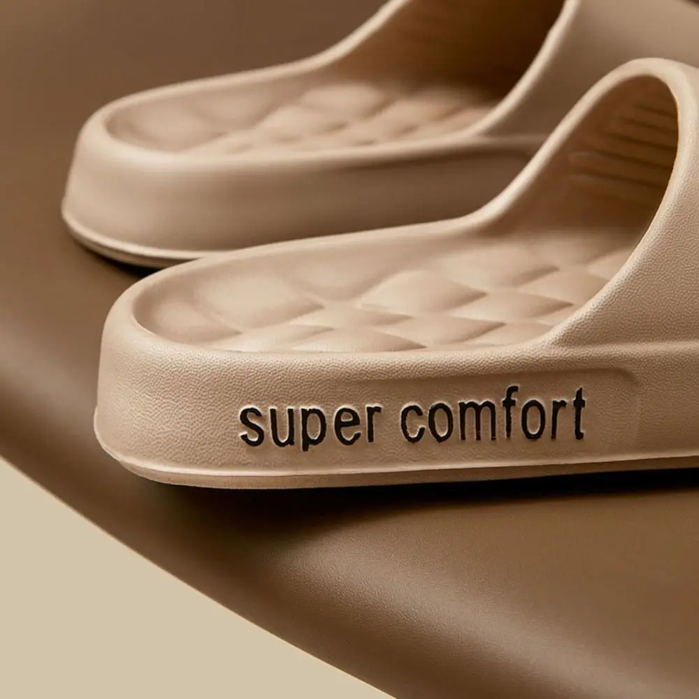 

Casual Solid Color Thick Platform Slippers Non-slip Soft Sole Beach Slippers Women Simple Home Shoes EVA Slippers Men Bathroom