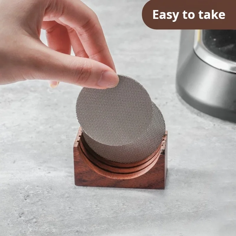 Espresso Puck Screen Stainless Steel Filter with Stand Reusable Tool for Perfect Espresso Distribution Compatible Portafilter