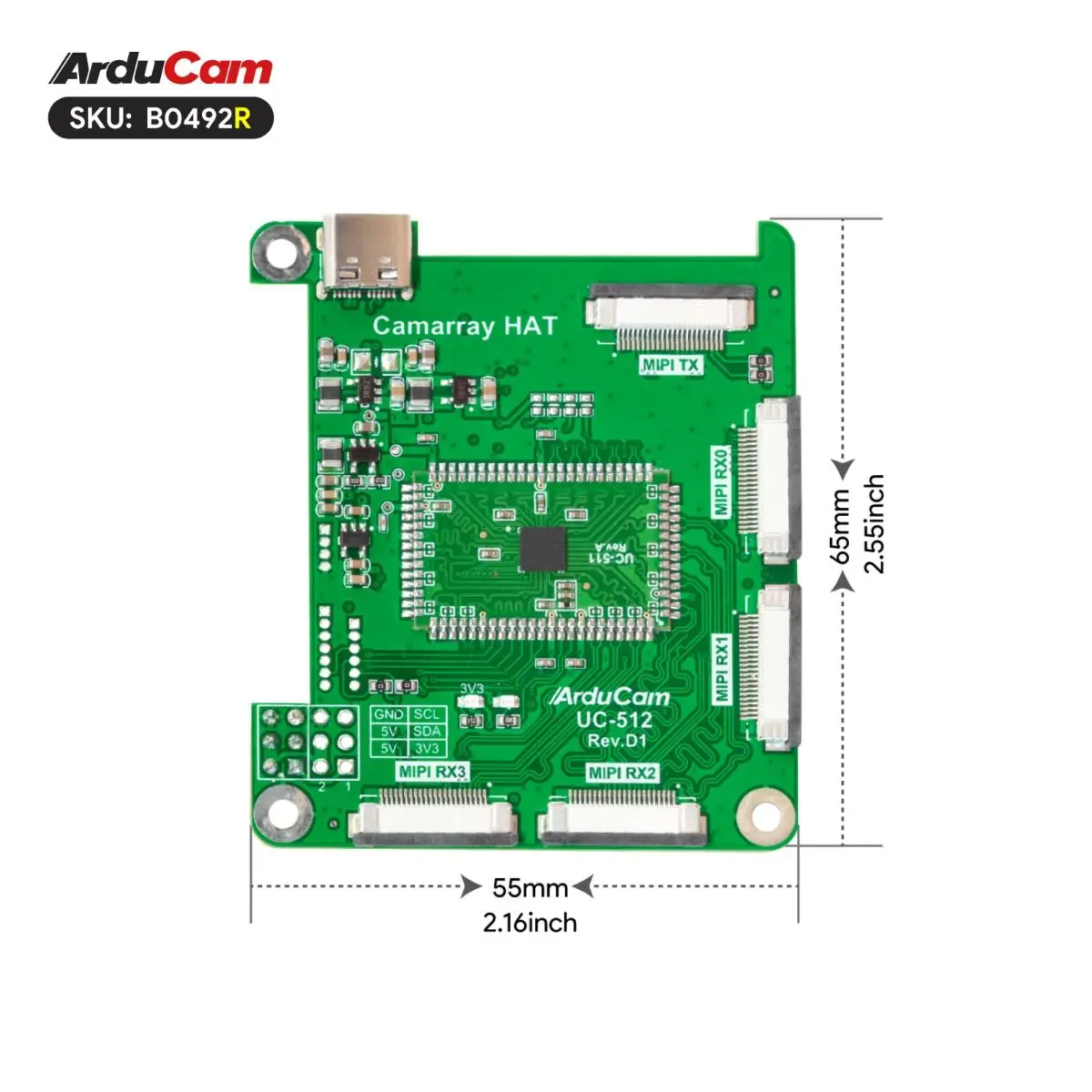 Arducam 컬러 글로벌 셔터 동기화 스테레오 카메라 번들 키트, 라즈베리 파이용, 2.3MP * 2 AR0234