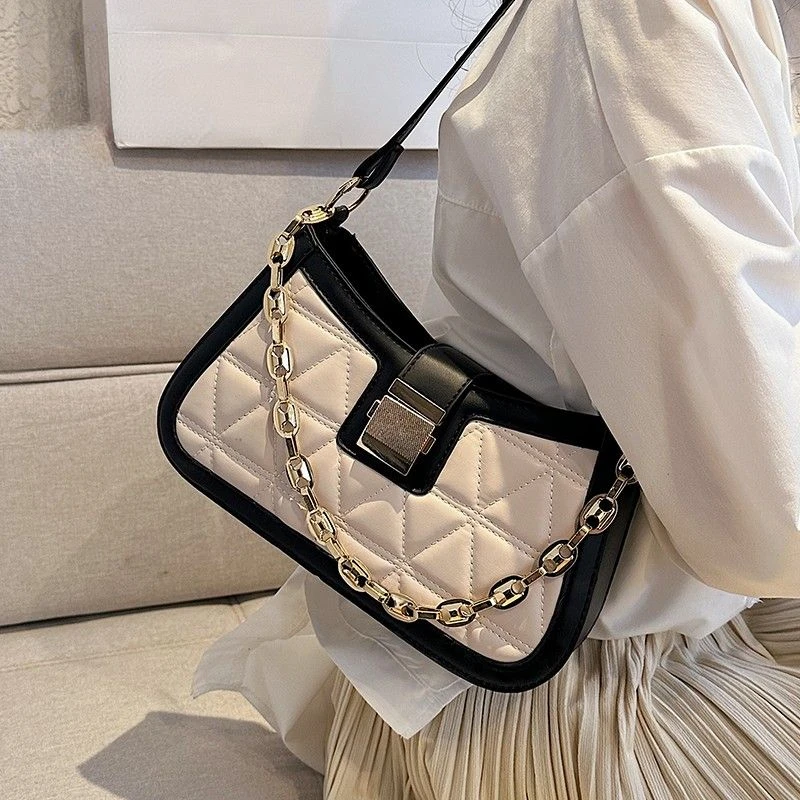 Crossbody Women Bags New Underarm Totes Simple Diamond Lattice Chain Handbag Girls Shoulder Messenger Bag Casual Storage Purses