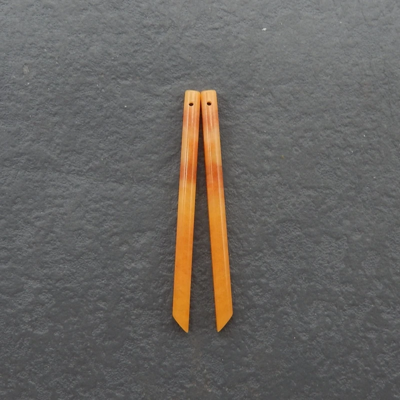 

Длинные серьги из желтого нефрита с натуральным камнем для женщин, полудрагоценные ювелирные аксессуары, 56x4 мм, 4,3 г