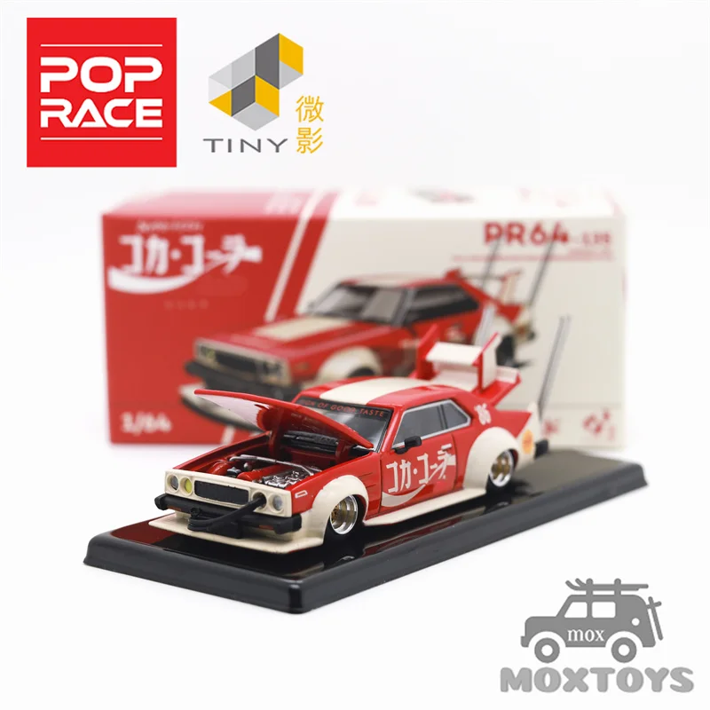 POP RACE 1:64 SKYLINE C210 KAIDO RACER (STYLE BOSOZOKU) - JP Rojo Blanco Modelo de coche fundido a presión regalo