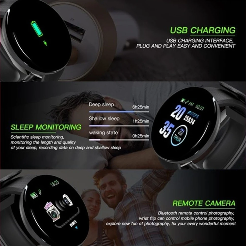 Inteligentny zegarek dla kobiet ciśnienie krwi wodoodporny Smartwatch mężczyźni pulsometr Fitness Tracker zegarki sportowe dla Xiaomi IOS