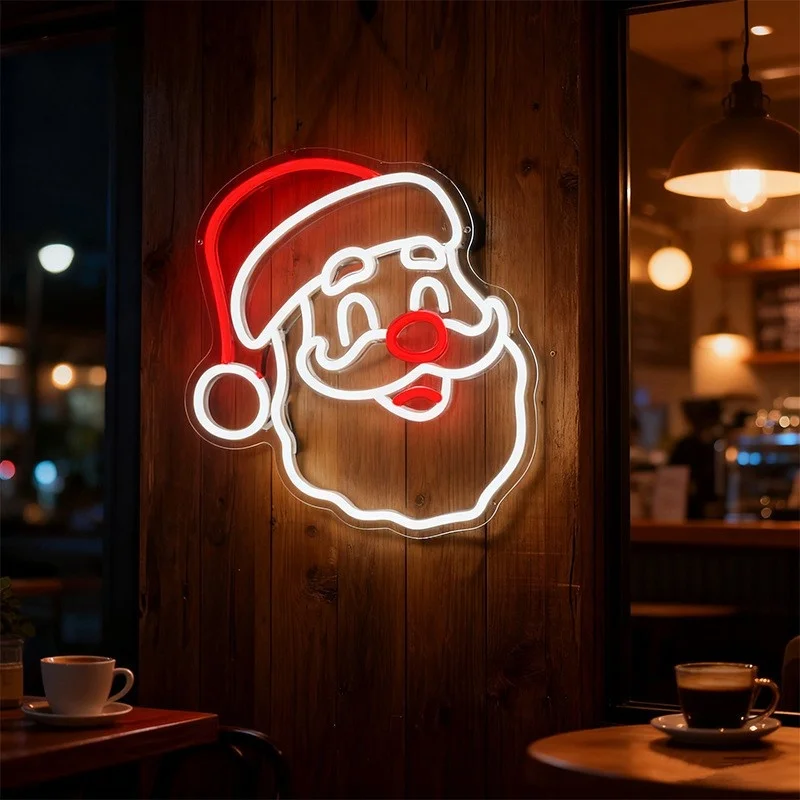 Factory Direct Christmas Neon Lights, Santa Claus LED Lights, Merry Christmas Lights, Gingerbread People, Reindeer Shapes