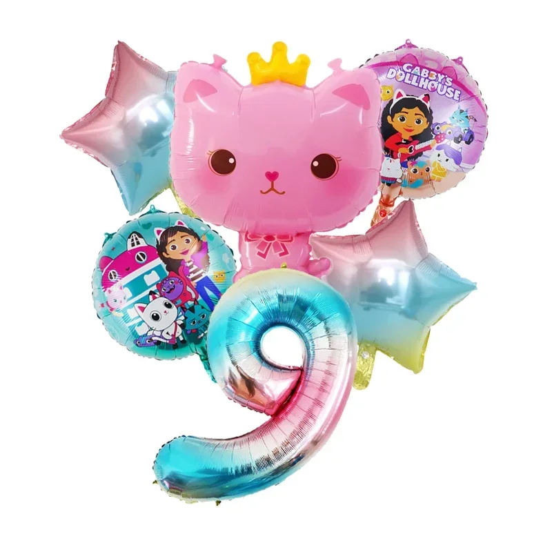 Gabby DollHouse Metallische Luftballons Cartoon Mädchen Geburtstagsparty Dekorationszubehör Baby-Shower Globos Geschenk – Detail 10