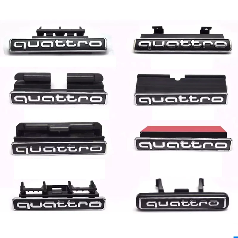 

For Audi Quattro A4 A4L Q3 Q5 Q5L A6 A6L Car Front Grill Grille Badge Emblem Sticker Four-Wheel Drive Tail Standard Logo Decals