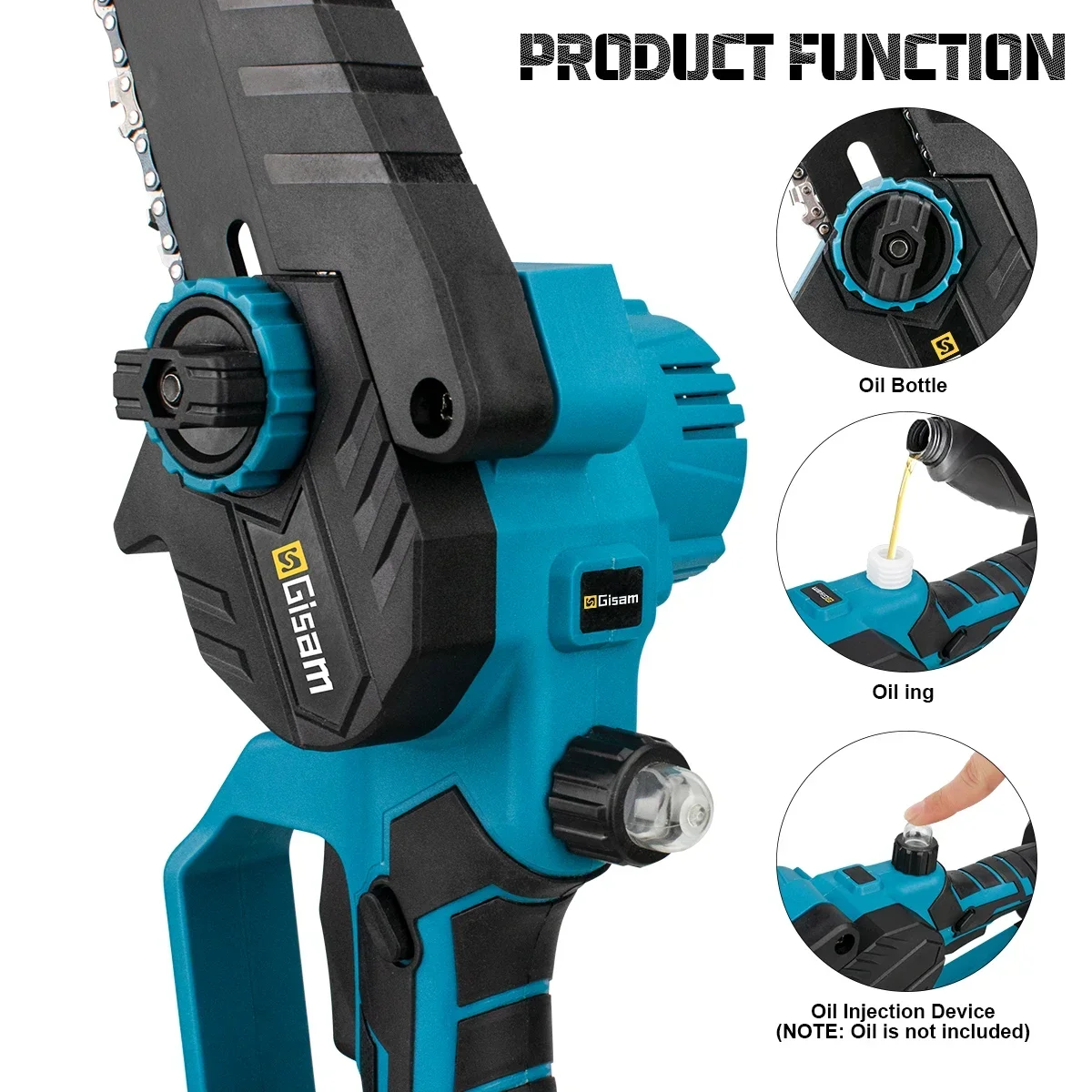 8 zoll Bürstenlose Elektrische Kettensäge Mit Öler Cordless Elektrische Säge Holzbearbeitung Garten Astsäge Werkzeug Für Makita 18 V Batterie