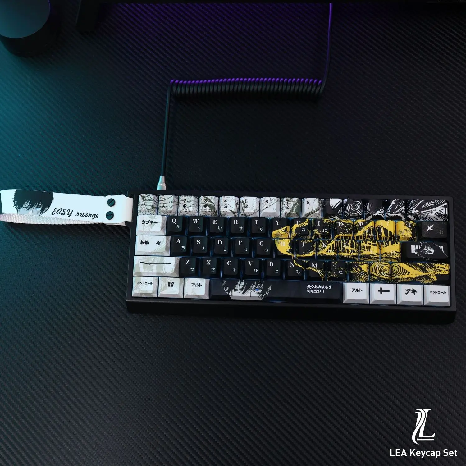 Hayakawa Aki Anime Keycaps Chainsaw Man 129 Keys PBT Keycap Chreey Keycaps Dye-sub Wooting Keyboard Mekanis 64/68/71/108