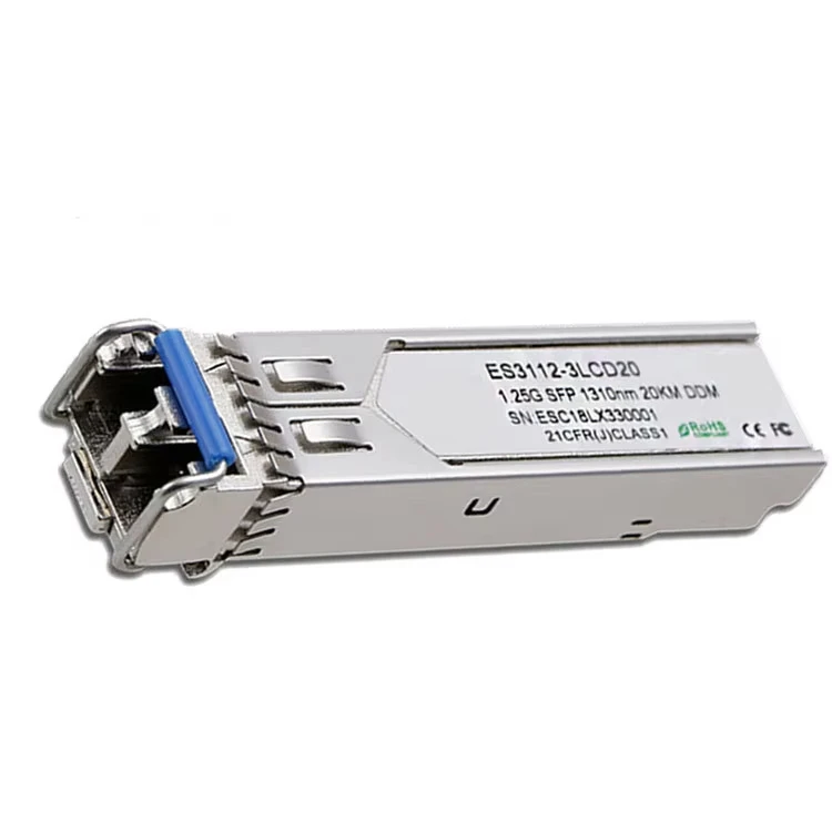 1.25g SFP 1310NM 20KM Gigabit LC Singlemode Duplex Fiber Module DDM Used for Fiber Optic Network FTTH 1GE Port for SM Fiber Type