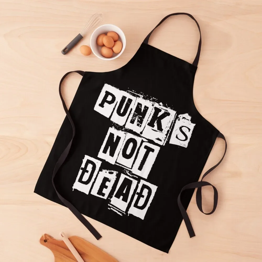 

Punk Rock - Punk - Punks Not Dead Apron Chef Uniform Customizable Woman Kitchen Household Items Hairdressing Apron