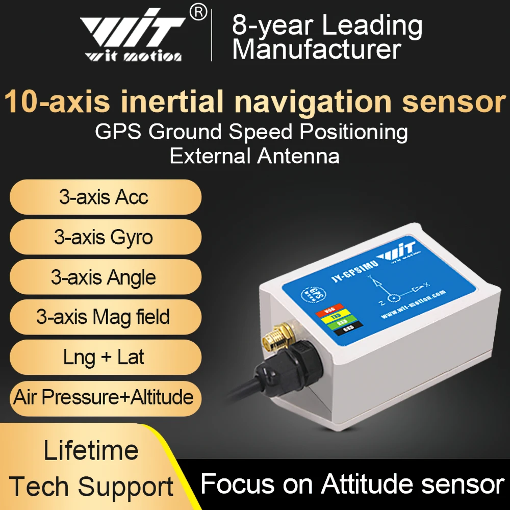 WitMotion WTGAHRS1 10-axis GPS-IMU Navigation Gyro Accelerometer, output 3 Axis Acc + Heading & Angle + Mag + GPS + Air pressure