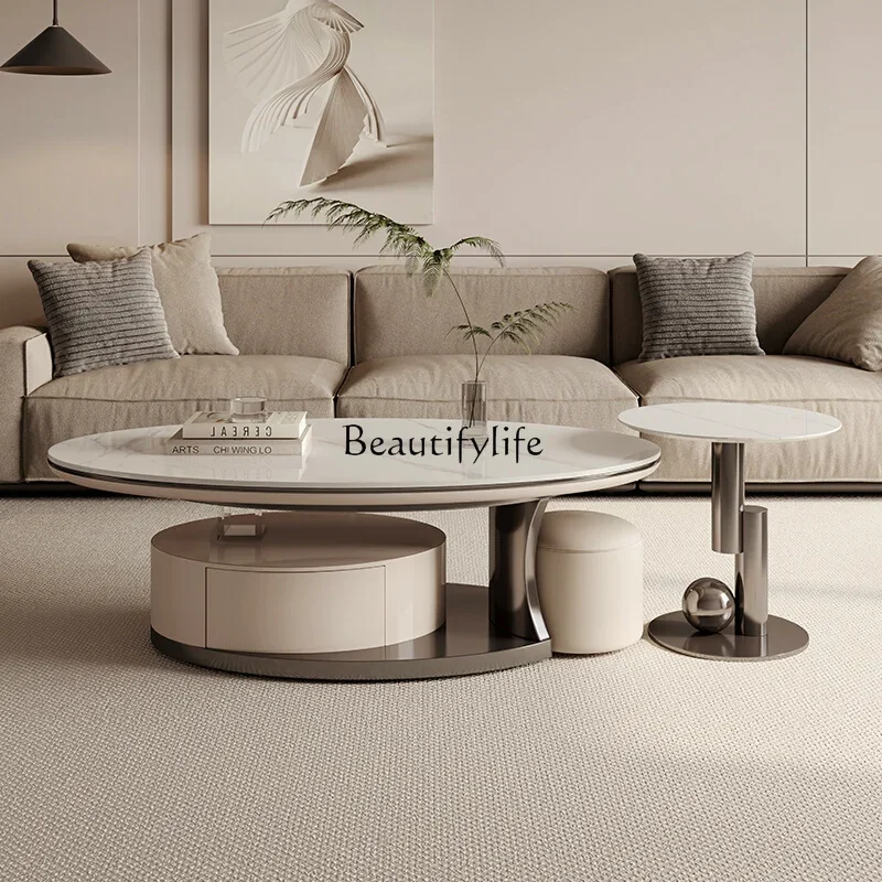 

88.Slate light luxury small apartment household coffee table modern minimalist household storage