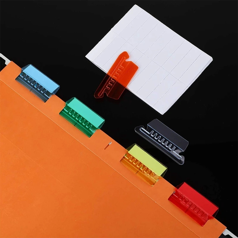 60 Sets Hanging File Tabs And Inserts,Colorful File Folder Labels Filing Tabs For File Identification, Easy To Read