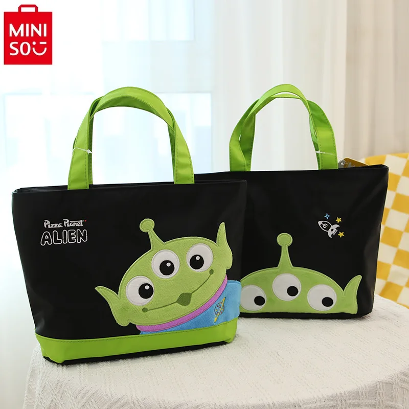 MINISO Disney Cartoon Three Eyes Printed Handbag Fashionable Women's Large Capacity Storage Shoulder Bag