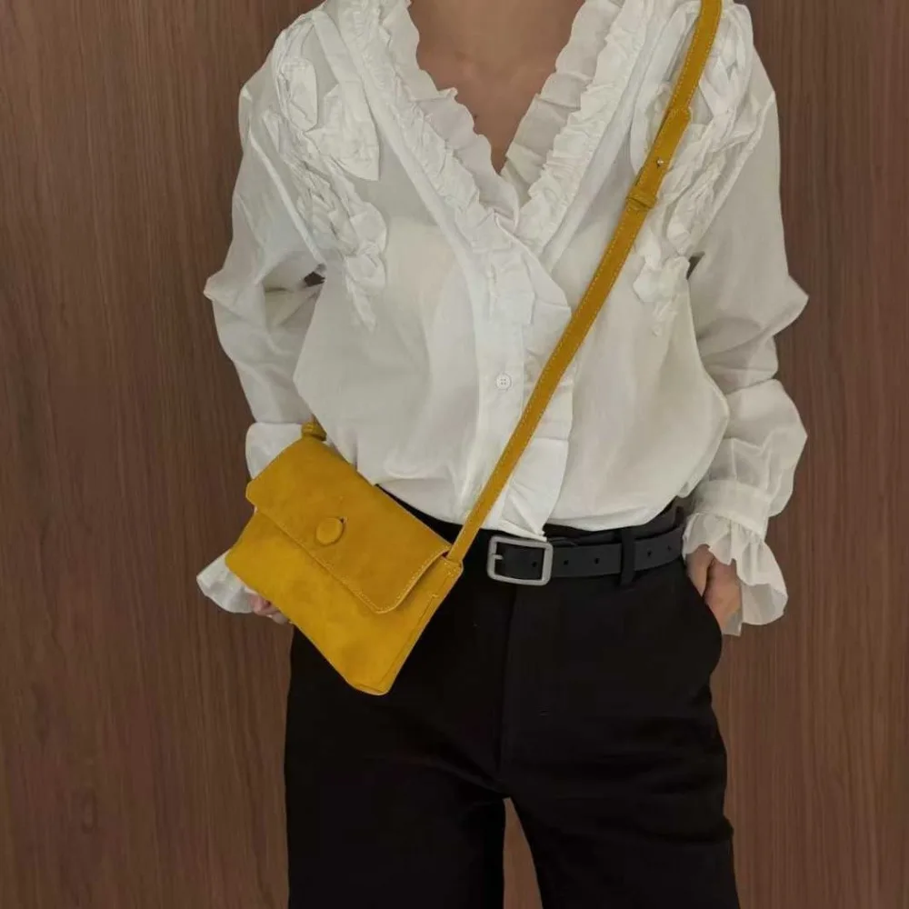 

New High-end Leather Handbags, Frosted Leather Handbags, Portable Mini Oblique Span Small Square Loose and Casual Fashion