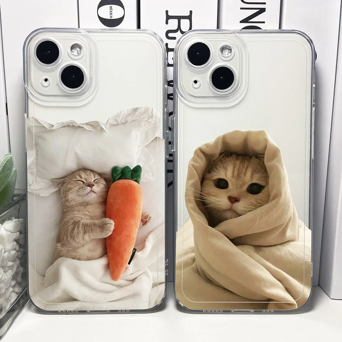 Funny Cute Cat Phone Case For iPhone 16 Plus 15 14 13 12 11 Pro Max Mini Cover