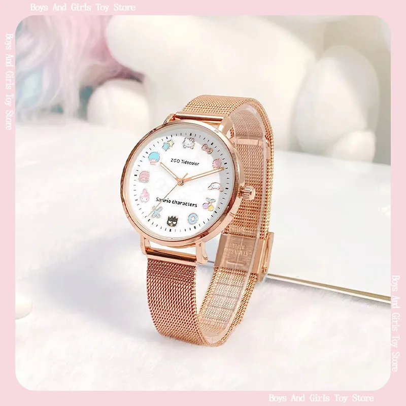 MINISO Hello Kitty Watch Women Instagram Niche Design Light Cartoon Cute Waterproof Watch Student Quartz Watch Birthday Gift