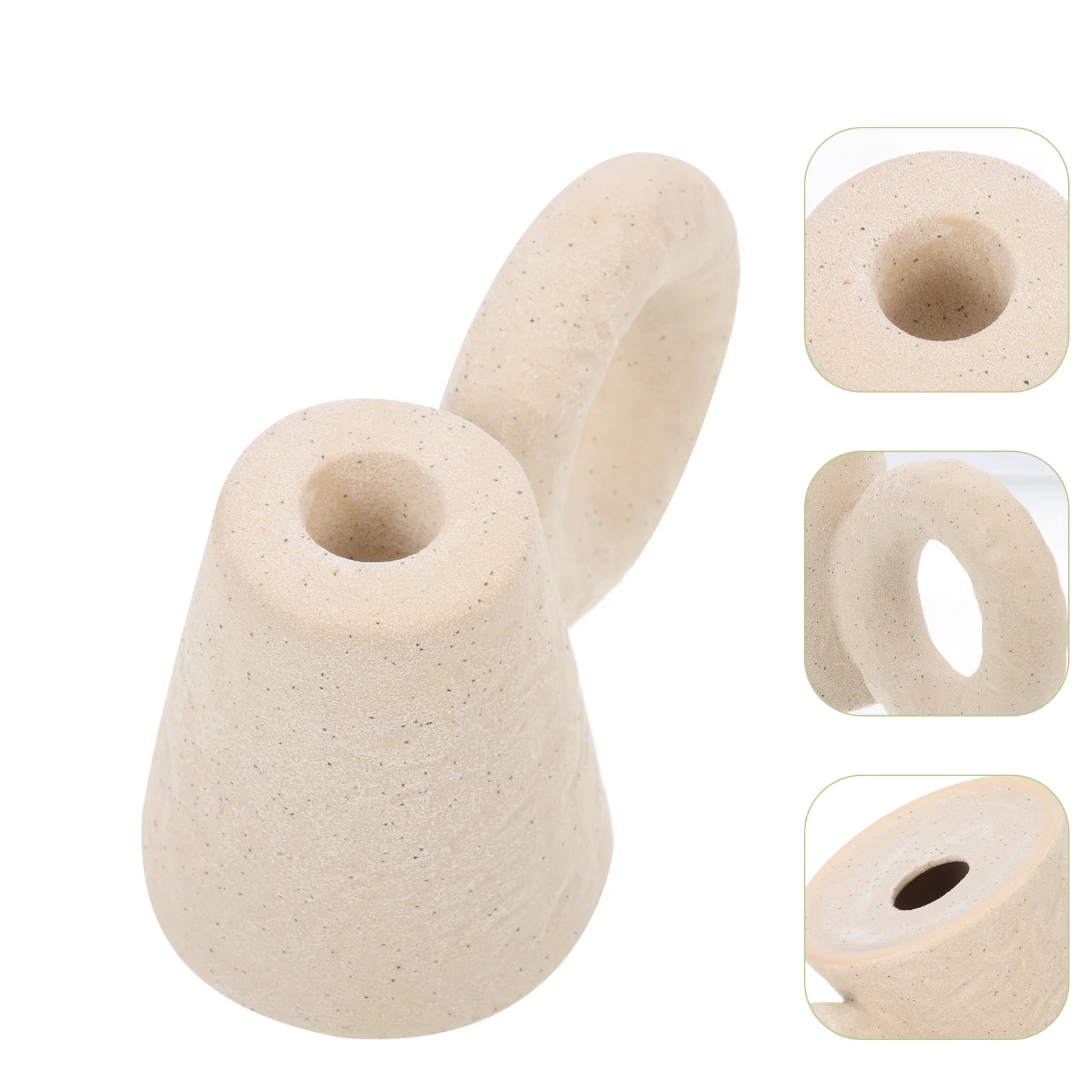 

Ceramic Holder Nordic Style Curved Handle Decorative Stand for Home Desktop Centerpiece Ornament