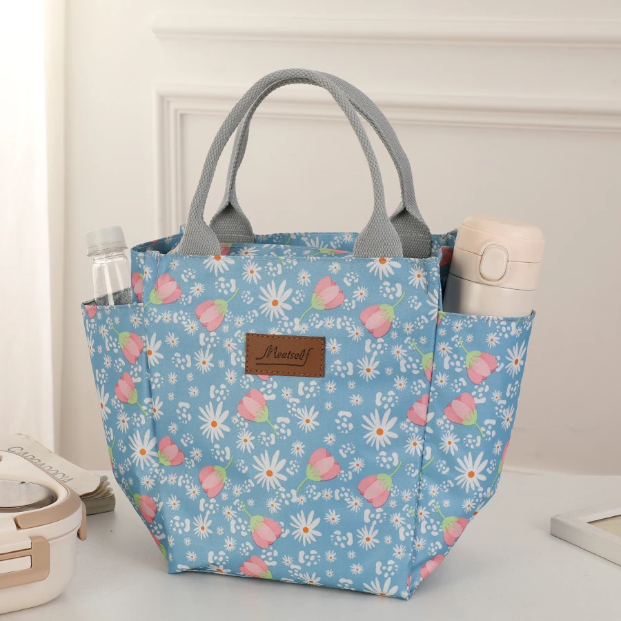 Fashionable Portable Oxford Cloth Texture Men's Handbag   Large Capacity Insulated Handbag Outdoor Picnic Storage Bag