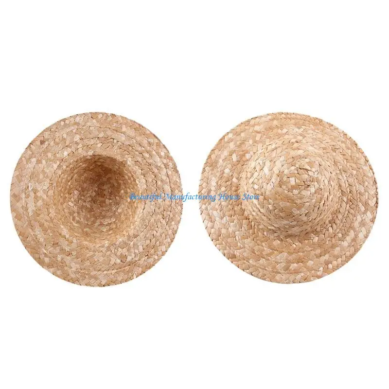 

E56A Cool Artistic Hat for Art Lovers DIY Painting and Embellishing Wheat Straw Hat