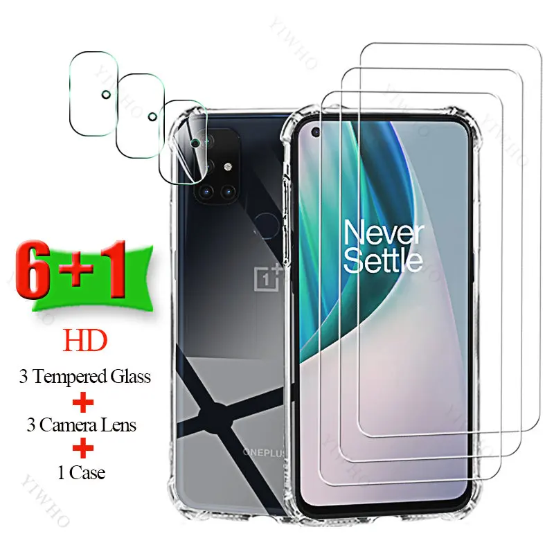 HD Tempered Glass Screen Protector for OnePlus Nord N10 5G Soft Silicone Case Camera Cover for Oneplus Nord N 10 5g 6.49