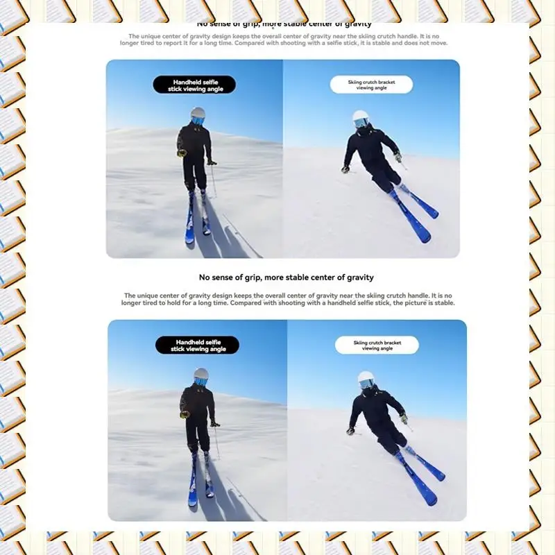 

A14M Ski Pole Mount Skiing Double Board Selfie Sticks For ONE X4/ X3/X2/ GO3/ONERS ONE