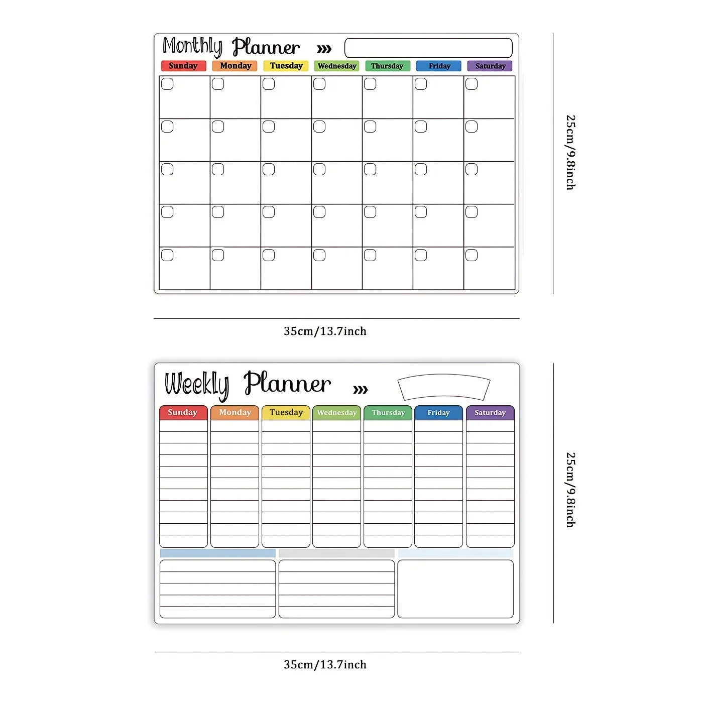 1pc Fridge Calendar Magnetic Dry Erase Calendar Whiteboard Calendar/weekly Planner For Refrigerator Planners