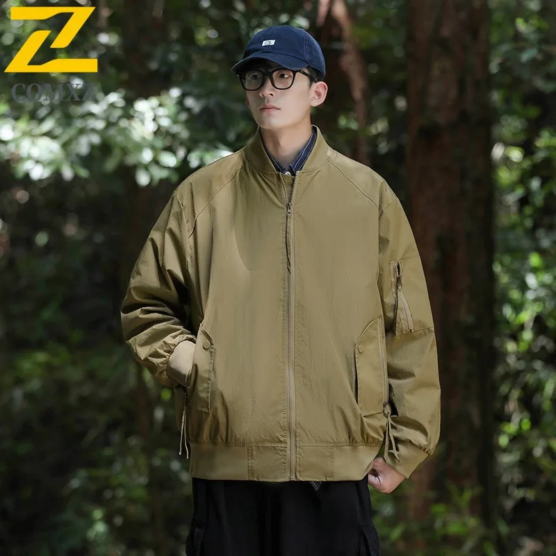 

Мужская куртка-пилот в американском стиле, осенне-зимняя свободная бейсбольная куртка, ветрозащитная, водостойкая, уличная, верхняя одежда в стиле милитари