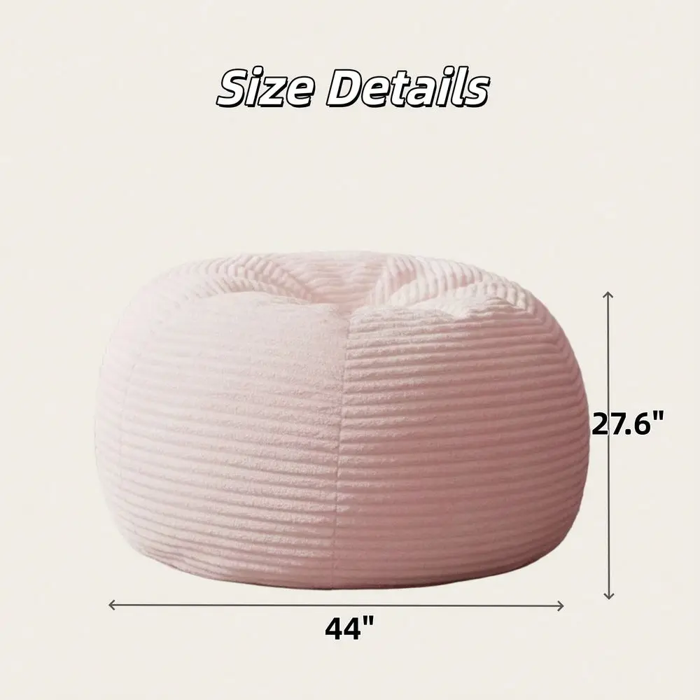 4 5 FT Round Bean Bag Chair, Giant Bean Bag Chairs With Memory Foam Filled Washable Cover, Soft Lazy Floor Sofa For Boys Girls