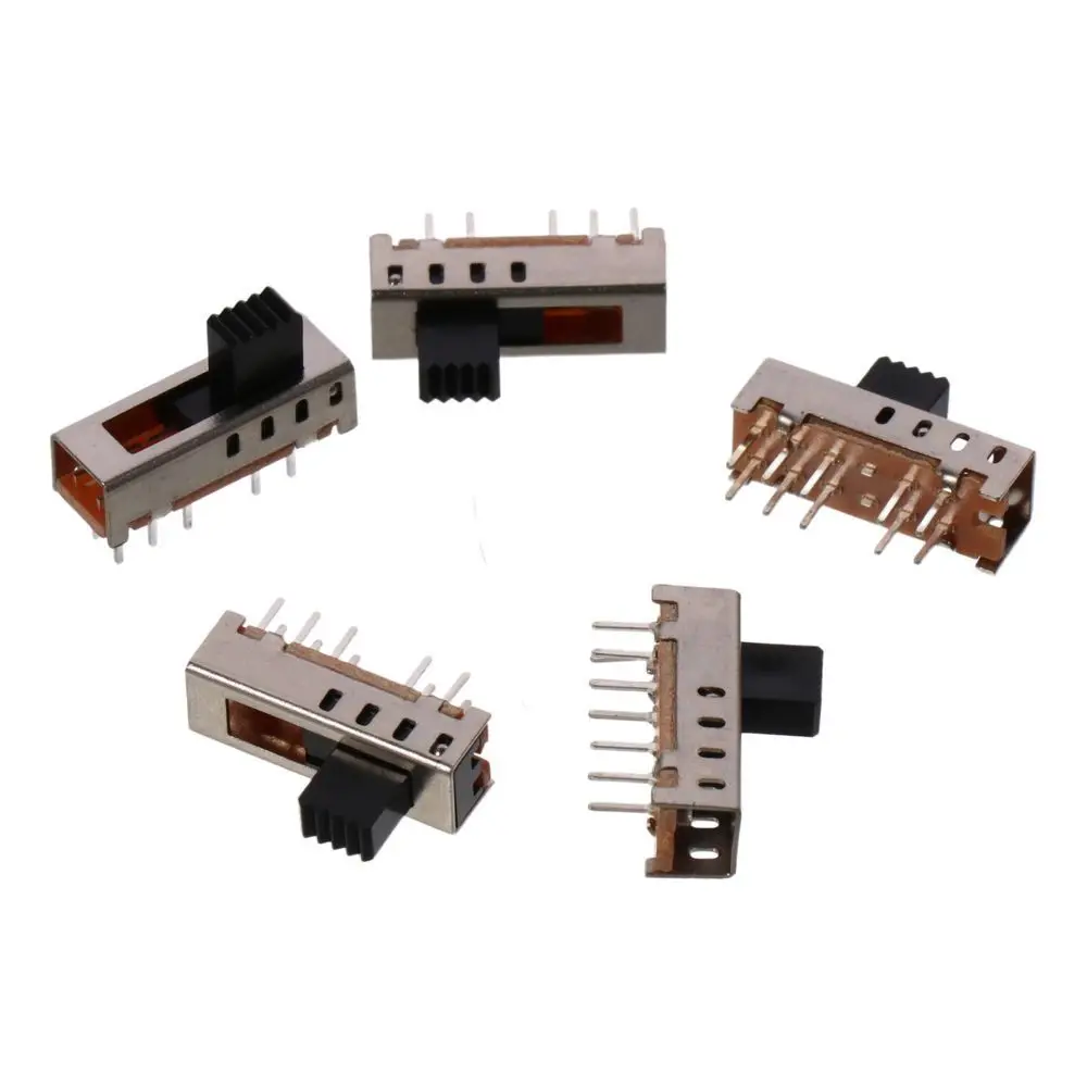 5Pcs/set 4 Position 10P 2P4T Panel Mount Micro Slide Switch Miniature Toggle Switch Micro Switch Electrical Equipment Parts