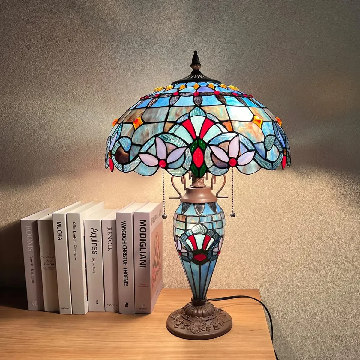 Colorful glass retro style desk lamp suitable for offices, study rooms, bedrooms YX698TB