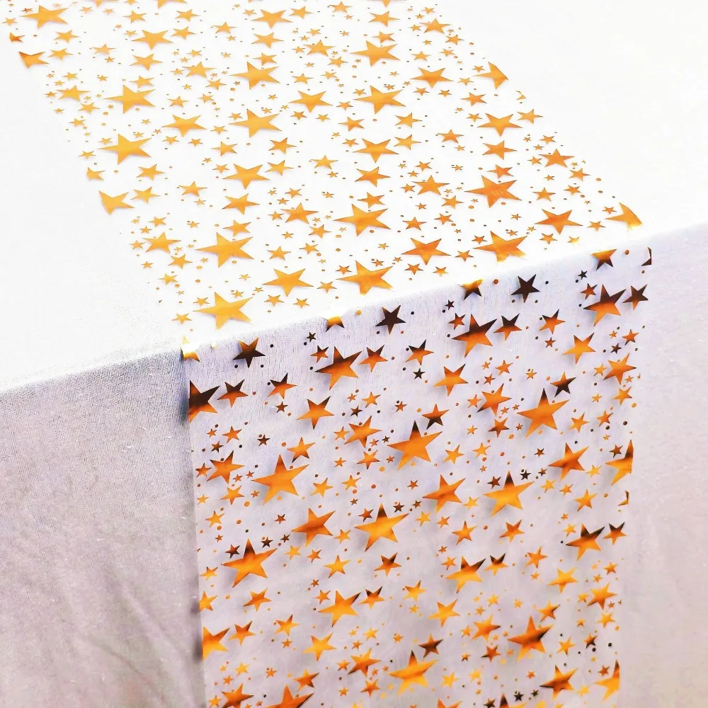 

Sheer Mesh Bling Star Table Runner Shimmery Star Pattern Mesh Table Runner Washable Romantic Birthday Table Flag