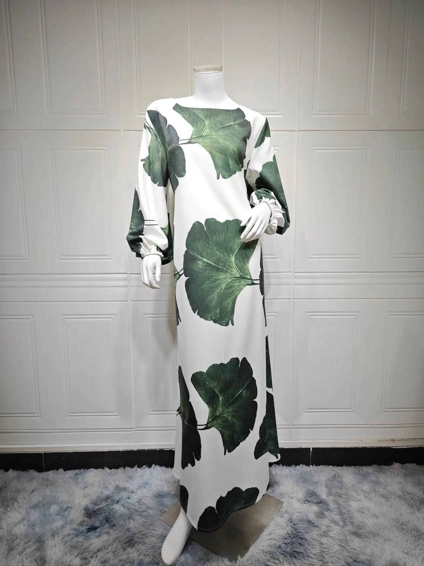 أزياء الجنكة المطبوعة الملابس الإسلامية عباية مغلقة المرأة فستان مسلم متواضع دبي عباية قفطان فساتين يومية