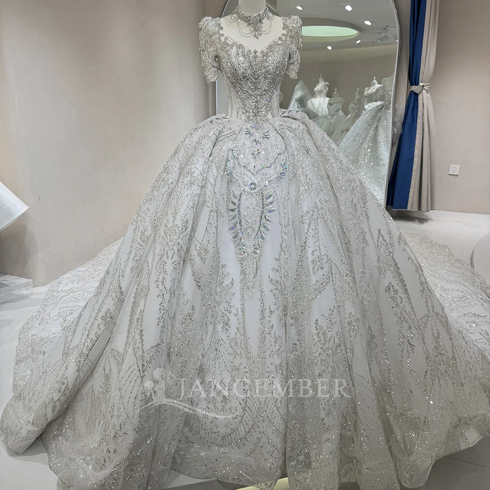 

Customized Organza Short Sleeves Princess Wedding Dress Decal Bridal Ball Dress Ball Gown Customization vestidos de novia boda